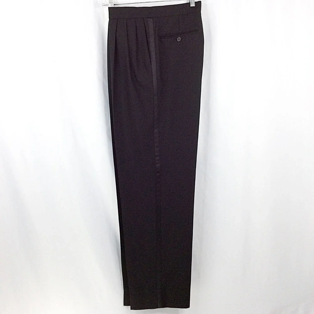 Pierre Balmain Men's Tuxedo Suit Size 43L Black 100% Pure New Wool